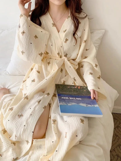 Robe de Chambre Femme – Longue Avec Manches Longues imprimé variés